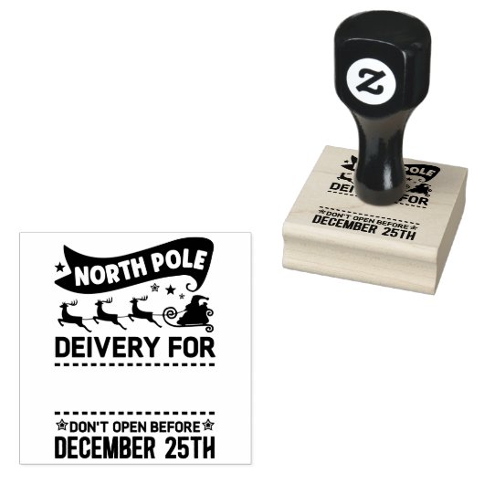 Naam levering North Pole SANTA Rubberstempel (Gestempeld)