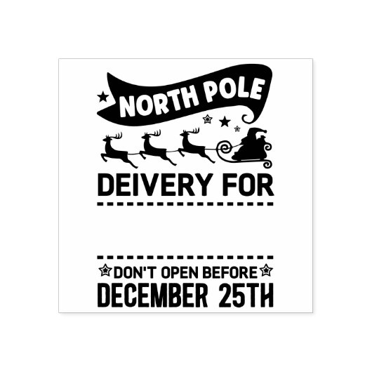 Naam levering North Pole SANTA Rubberstempel (Afrduk)