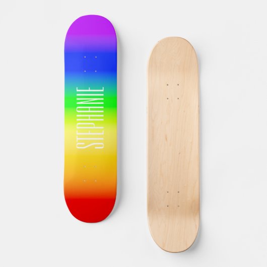 Naam LGBT Rainbow Pride Ombre gradiëntstripes Persoonlijk Skateboard (Voorkant)