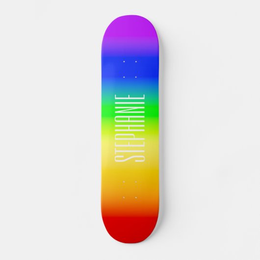 Naam LGBT Rainbow Pride Ombre gradiëntstripes Persoonlijk Skateboard (Voorkant)