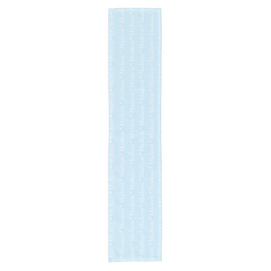 naam: lichtblauw wit korte tafelloper (Voorkant)