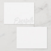 Naam lichte grijze handtekening notitiekaartje (Voorkant / Achterkant)