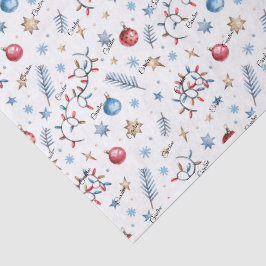 Naam, Lichten Ornamenten Sterren Whimsical Kerstmi Tissuepapier