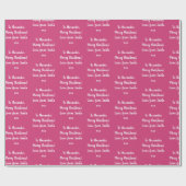 Naam Liefde van Santa Hot Roze Kerstmis Cadeaupapier (Vlak)