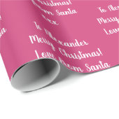 Naam Liefde van Santa Hot Roze Kerstmis Cadeaupapier (Rol Hoek)
