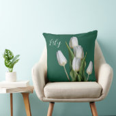  naam Lily  witte tulp bloemig Kussen (Stoel)