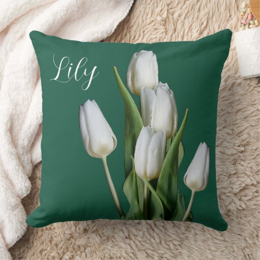  naam Lily  witte tulp bloemig Kussen (Deken)