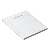 Naam Lined Back School Ruled Paper Teacher Student Notitieblok (Schuin)
