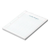 Naam Lined Back School Ruled Paper Teacher Student Notitieblok (Linkerzijde)