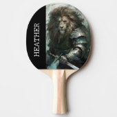 Naam Lion Warrior Monogram Tafeltennisbatje (Voorkant)