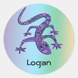 Naam Lizard Gecko Salamander Stickers Bewerkbaar