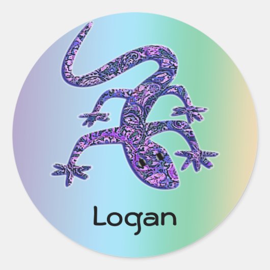 Naam Lizard Gecko Salamander Stickers | Bewerkbaar (Voorkant)