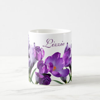  naam Lizzie paarse bloemetjes trendy hot Koffiemok