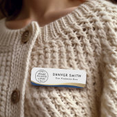 Naam logo: donkerblauwe faux gouden gradiëntnaam naamplaatje