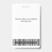 Naam Logo Foto Barcode ID van Bezoeker van het Zie Badge (Achterkant)