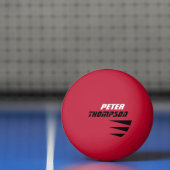 naam logo op rode tafel tennis ping pong ball (Net)