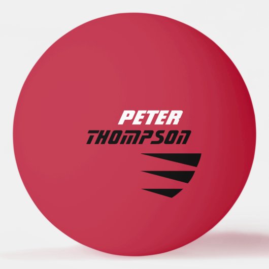 naam logo op rode tafel tennis ping pong ball (Achterkant)