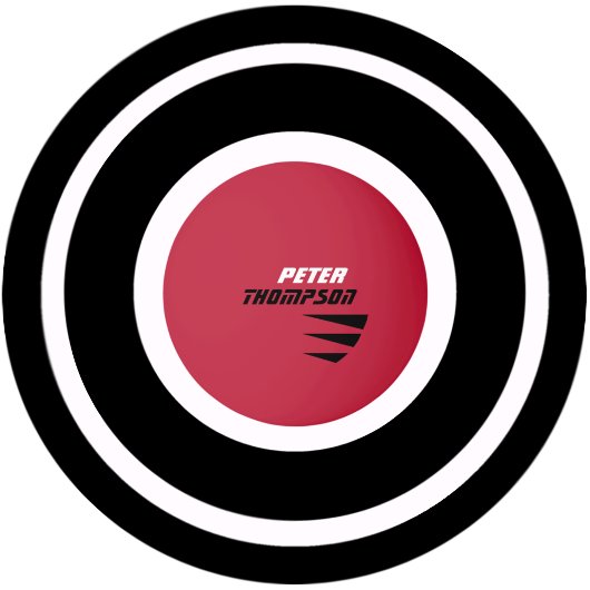 naam logo op rode tafel tennis ping pong ball