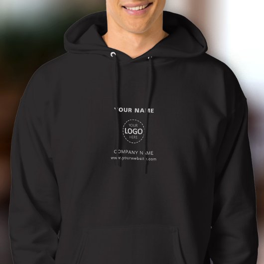 Naam, Logo, Sjabloon voor zakelijke upload - Zwart Hoodie