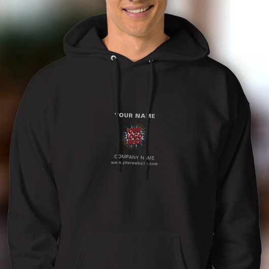 Naam, Logo, Sjabloon voor zakelijke upload - Zwart Hoodie