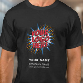 Naam, Logo, Sjabloon voor zakelijke upload - Zwart T-shirt