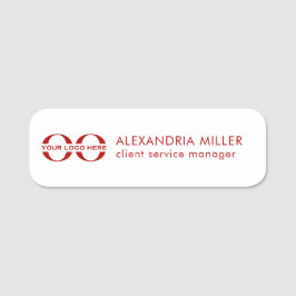 Naam logo Titel White Red Naamplaatje