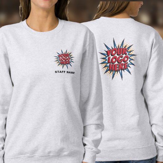 Naam & Logo Upload Sjabloon/Voor & Terug/Grijs Trui
