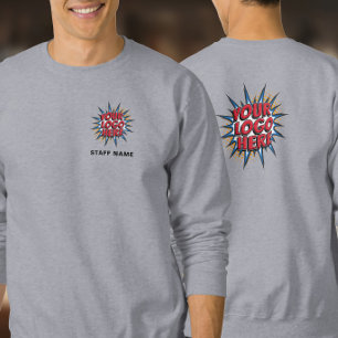 Naam & Logo Upload Sjabloon/Voor & Terug/Grijs Trui