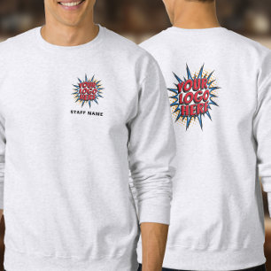 Naam & Logo Upload Sjabloon/Voor & Terug/Grijs Trui