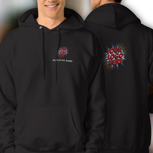 Naam & Logo Upload Sjabloon/Voor & Terug/Zwart Hoodie