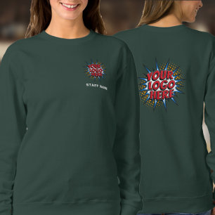 Naam & Logo Upload Sjabloon/Voor & Terug/Zwart SW Trui