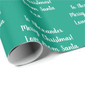 Naam Love of Santa Emerald Green Kerstmis Cadeaupapier (Rol Hoek)