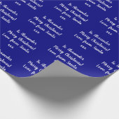 Naam Love of Santa Navy Kerstmis Cadeaupapier (Hoek)