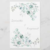 Naam: Love Song Greenery Eucalyptus Game Card Flyer (Achterkant)