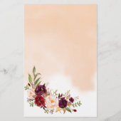 Naam: Love Song Marsala Flowers Game Card Flyer (Achterkant)