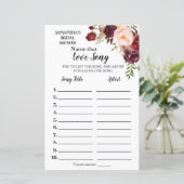 Naam: Love Song Marsala Vrijgezellenfeest Game (Staand voorkant)