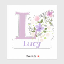 Naam Lucy met de Letter L Sticker Uitknippen
