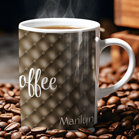 Naam | Maar, eerste koffie citaat bruin 11oz Koffiemok