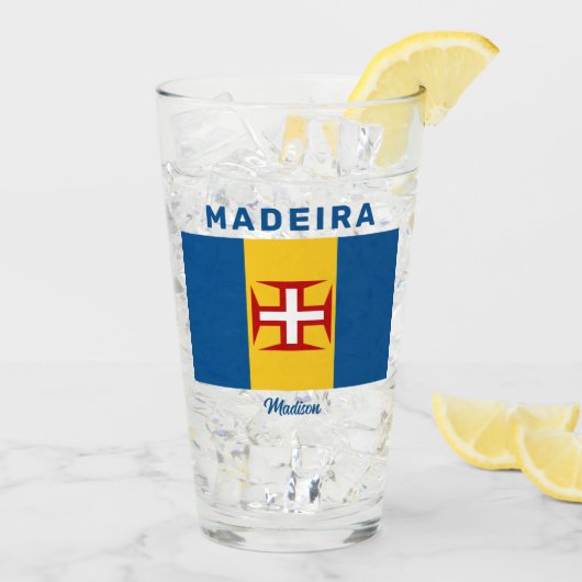 Naam Madeira Vlag Glas (Achterkant ijs)