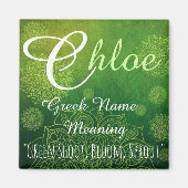 Naam Magneet: Chloe, spruit, bloei Magneet (Voorkant)