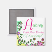 Naam Magnet Betekenis, Aubrey: Elf Kennis (Voorkant / Achterkant)