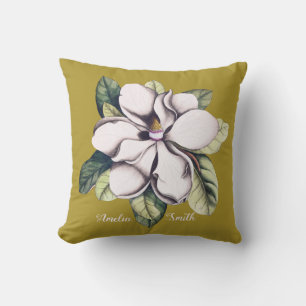 Naam magnolia Flower Monogram Kussen