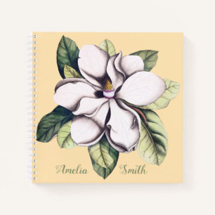 Naam magnolia Flower Monogram Notitieboek