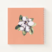 Naam magnolia Flower Monogram Notitieboek (Achterkant)