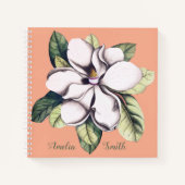 Naam magnolia Flower Monogram Notitieboek (Voorkant)