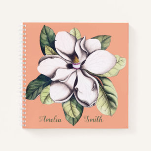 Naam magnolia Flower Monogram Notitieboek
