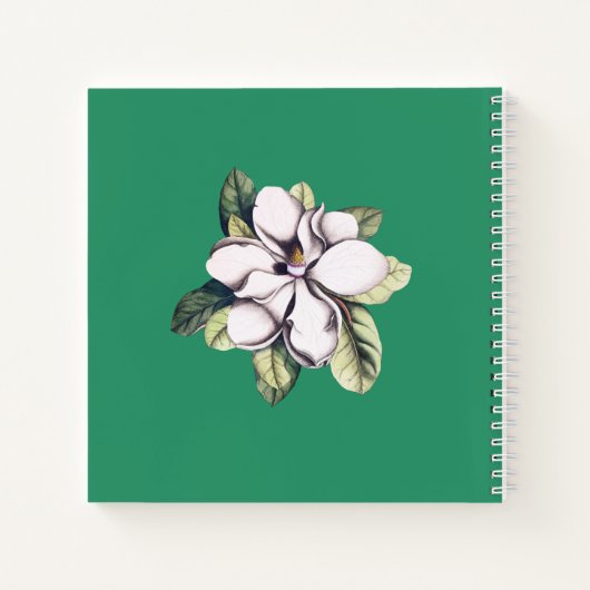 Naam magnolia Flower Monogram Notitieboek (Achterkant)