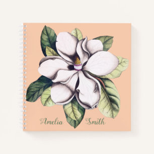 Naam magnolia Flower Monogram Notitieboek