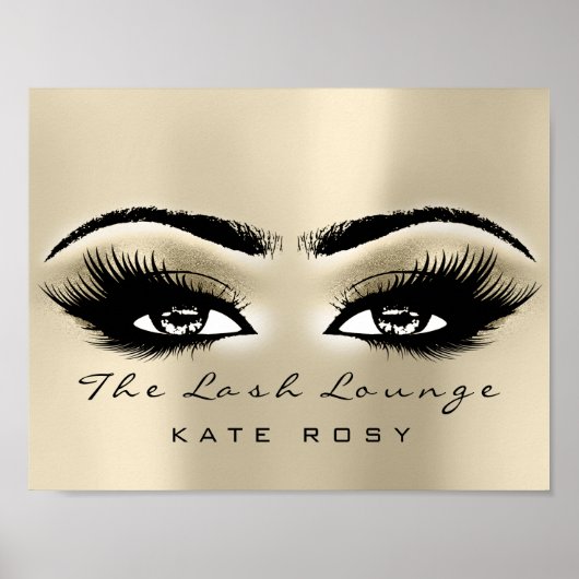 Naam Makeup Beauty Studio Lashes Salon Ivory Poster (Voorkant)