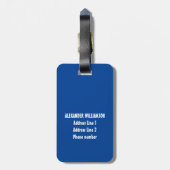 Naam Mannelijke Golfspeler Golfing Golfer Blauw Wi Bagagelabel (Achterkant verticaal)